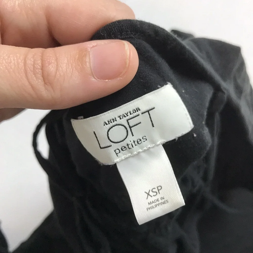 LOFT Sz XSP Basic Solid Black Sleeveless Dress A851